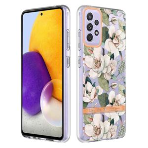 huismerk Voor Samsung Galaxy A72 5G / 4G Bloemen en planten Serie IMD TPU Telefoonhoes (Green Gardenia)