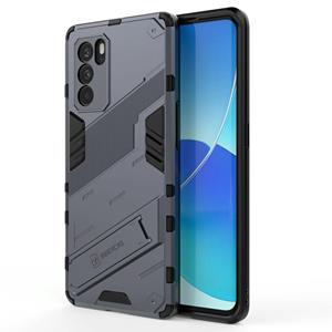 huismerk For OPPO Reno6 Pro 5G Punk Armor 2 in 1 PC + TPU Shockproof Case with Invisible Holder(Grey)