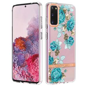 huismerk Voor Samsung Galaxy S20 Bloemen en planten Serie IMD TPU Telefoonhoes (Blue Rose)