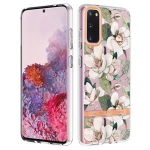 huismerk Voor Samsung Galaxy S20 Bloemen en planten Serie IMD TPU Telefoonhoes (Green Gardenia)