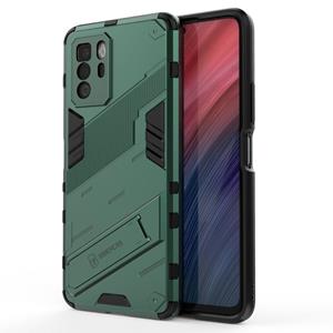 huismerk For Xiaomi Redmi Note 10 Pro 5G Punk Armor 2 in 1 PC + TPU Shockproof Case with Invisible Holder(Green)