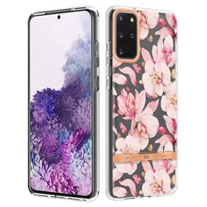 huismerk Voor Samsung Galaxy S20 + bloemen en planten Serie IMD TPU-telefooncase (Pink Gardenia)