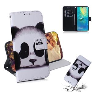 Huismerk Panda patroon gekleurde tekening horizontale Flip lederen case voor Huawei mate 20 X met houder & card slots & portemonnee