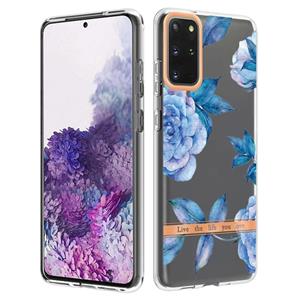 huismerk Voor Samsung Galaxy S20 + bloemen en planten Serie IMD TPU Telefoonhoes (Orchidee Peony)