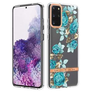 huismerk Voor Samsung Galaxy S20 + bloemen en planten-serie IMD TPU-telefoonhoes (Blue Rose)