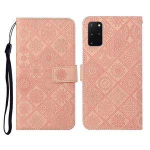 huismerk Voor Samsung Galaxy S20+ Ethnic Style Embossed Pattern Horizontal Flip Leather Case met Holder & Card Slots & Wallet & Lanyard(Pink)