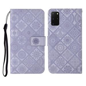 huismerk Voor Samsung Galaxy S20+ Ethnic Style Embossed Pattern Horizontal Flip Leather Case met Holder & Card Slots & Wallet & Lanyard(Purple)