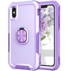 huismerk 3 in 1 pc + TPU-telefooncase met ringhouder voor iPhone XS MAX