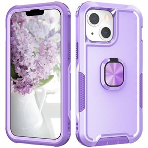 huismerk 3 in 1 pc + TPU-telefooncase met ringhouder voor iPhone 13 mini