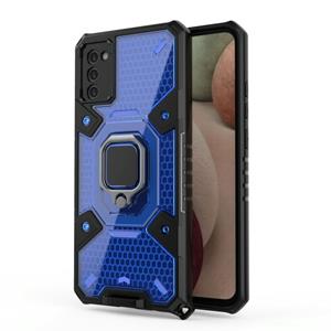 huismerk For Samsung Galaxy A02s US Version Space PC+TPU Ring Holder Protective Case(Blue)