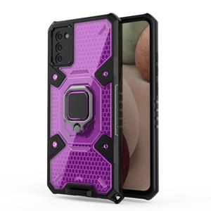 huismerk For Samsung Galaxy A02s US Version Space PC+TPU Ring Holder Protective Case(Purple)