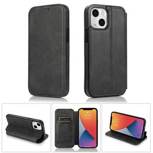 huismerk Sterke magnetische sluiting PU + TPU lederen tas met kaartslots & houder voor iPhone 13 mini