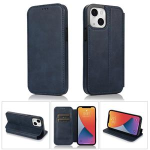 huismerk Sterke magnetische sluiting PU + TPU lederen tas met kaartslots & houder voor iPhone 13