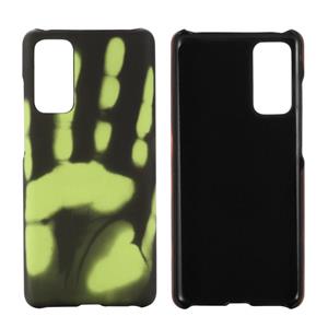 huismerk Paste huid + pc thermische sensor verkleuring Case voor Samsung Galaxy A32 5G (zwart groen)