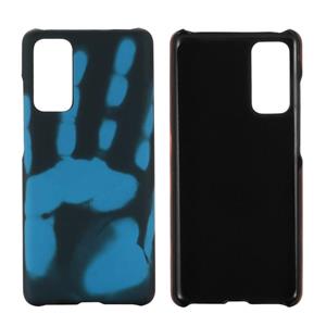 huismerk Paste Huid + PC Thermische sensor verkleuring Case voor Samsung Galaxy A32 5G (Black Blue)