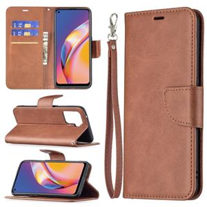 huismerk Voor Oppo A94 4G / RENO5 F / F19 PRO Retro Lamsvacht Textuur Pure Kleur Horizontale Flip PU Lederen Case met Houder & Card Slots & Wallet & Lanyard (B