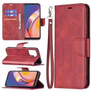 huismerk Voor Oppo A94 4G / RENO5 F / F19 PRO Retro Lamsvacht Textuur Pure Kleur Horizontale Flip PU Lederen Case met Houder & Card Slots & Wallet & Lanyard