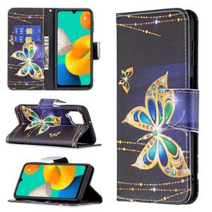 huismerk Voor Samsung Galaxy M32 Gekleurde Tekening Horizontale Flip Lederen Case met Houder & Card Slots & Wallet (Big Butterflies)