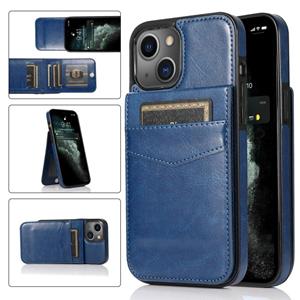 huismerk Solid Color PC + TPU-beschermhoes met houder & kaartslots voor iPhone 13 Mini