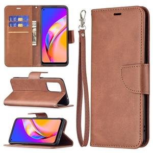 huismerk Voor Oppo A94 5G / F19 PRO + 5G / RENO5 Z RETO RETO LAMBSKIN TEXTUUR Zuivere Kleur Horizontale Flip PU Lederen Case met Houder & Card Slots & Portemon