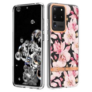 huismerk Voor Samsung Galaxy S20 Ultra Bloemen en Planten Serie IMD TPU-telefooncase (Pink Gardenia)