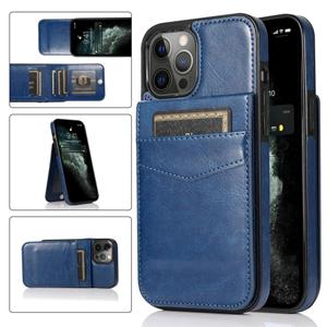 huismerk Solid Color PC + TPU-beschermhoes met houder & kaartslots voor iPhone 13 Pro