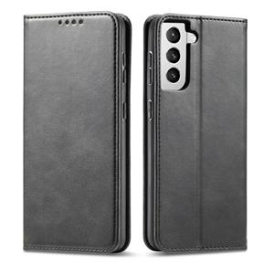 huismerk Voor Samsung Galaxy S21 + 5G Calf Texture Magnetische Horizontale Flip Lederen Case met Houder & Card Slots & Portemonnee (Zwart)