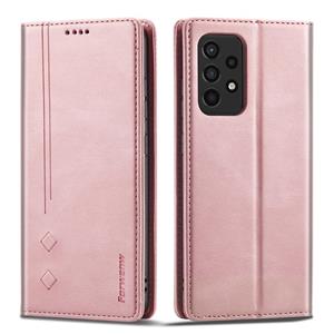 Voor Samsung Galaxy A52 5G Forwenw F2-serie Magnetische Horizontale Flip Lederen Case met Houder & Card Slots & Portemonnee (Rose Gold)