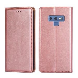 huismerk Voor Samsung Galaxy Note9 PU + TPU Gloss Oil Solid Color Magnetische Horizontale Flip Lederen Case met Houder & Kaart Slot & Portemonnee (Rose Gold)