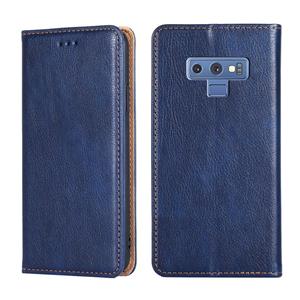 huismerk Voor Samsung Galaxy Note9 PU + TPU Gloss Oil Solid Color Magnetische Horizontale Flip Lederen Case met Houder & Kaart Slot & Portemonnee (Blauw)