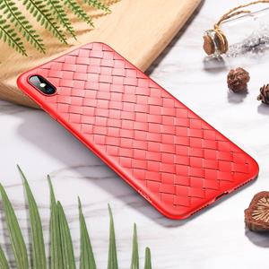 ROCK slim Weave stijl TPU Soft Case voor iPhone XS (rood)