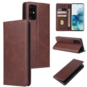 huismerk Voor Samsung Galaxy S20 + Kalfstructuur Magnetische Horizontale Flip Leren Case met Houder & Card Slots & Portemonnee (Bruin)