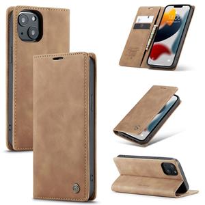 Caseme-013 Multifunctionele Retro Frosted Horizontale Flip Lederen Case met Kaart Slot & Houder & Portemonnee voor iPhone 13 (Brown)