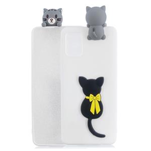 huismerk Voor Galaxy S20 Shockproof 3D Lying Cartoon TPU beschermende hoes (Little Black Cat)