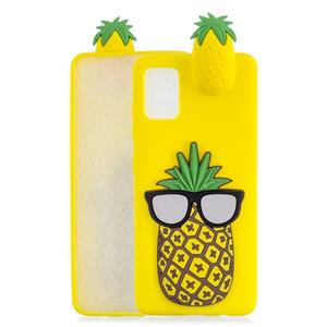 huismerk Voor Galaxy S20+ Shockproof 3D Lying Cartoon TPU Beschermhoes (Ananas)