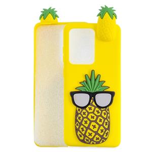 huismerk Voor Galaxy S20 Ultra Shockproof 3D Lying Cartoon TPU beschermende hoes (Ananas)