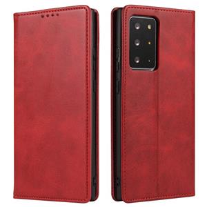 huismerk Voor Samsung Galaxy Note20 Ultra Kalf Textuur Magnetische Horizontale Flip Lederen Hoesje met Houder & Kaart Slots &Portemonnee (Rood)