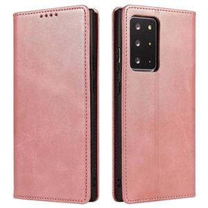 huismerk Voor Samsung Galaxy Note20 Ultra Calf Texture Magnetische Horizontale Flip Leren Case met Houder & Card Slots & Wallet (Rose Gold)