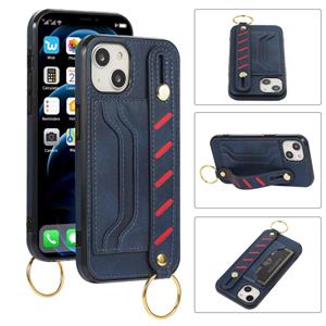 huismerk Polsband portemonnee lederen telefooncase voor iPhone 13 mini