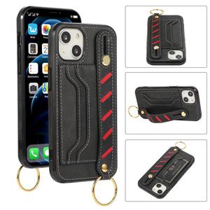 huismerk Polsband portemonnee lederen telefooncase voor iPhone 13 mini