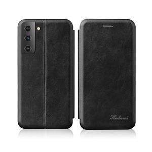 huismerk For Samsung Galaxy S22 5G Retro Texture Magnetic Leather Case(Black)