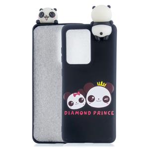 huismerk Voor Galaxy S20 Ultra Shockproof Cartoon TPU beschermhoes (twee panda's)