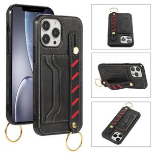 huismerk Polsband portemonnee lederen telefooncase voor iphone 13 pro