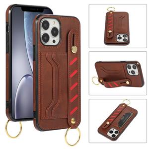 huismerk Polsband portemonnee lederen telefooncase voor iphone 13 pro