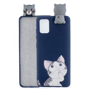 huismerk Voor Galaxy S20 + Shockproof Gekleurde Geschilderde Liggende Cartoon TPU beschermende geval (Big Face Cat)