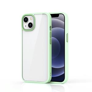 huismerk Ming Shield Hybride Frosted Transparante PC + TPU Krasvast Schokbestendig Hoesje Voor iPhone 13 (Lichtgroen)