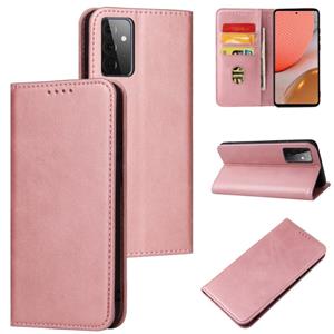 huismerk Voor Samsung Galaxy A72 5G / 4G Kalfstructuur Magnetische Horizontale Flip Lederen Case met Houder & Card Slots & Portemonnee