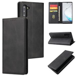 huismerk Voor Samsung Galaxy Note10 Calf Texture Magnetische Horizontale Flip Leren Case met Houder & Card Slots & Portemonnee (Zwart)