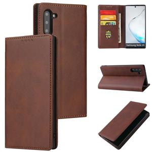 huismerk Voor Samsung Galaxy Note10 Calf Texture Magnetische Horizontale Flip Lederen Case met Houder & Card Slots & Portemonnee (Bruin)