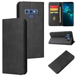 huismerk Voor Samsung Galaxy Note9 Kalfstructuur Magnetische Horizontale Flip Leren Case met Houder & Card Slots & Portemonnee (Zwart)